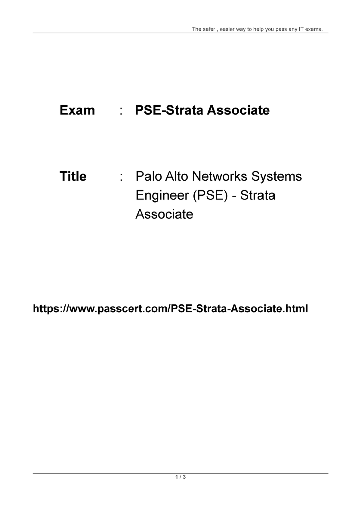 PSE-Strata Valid Test Review