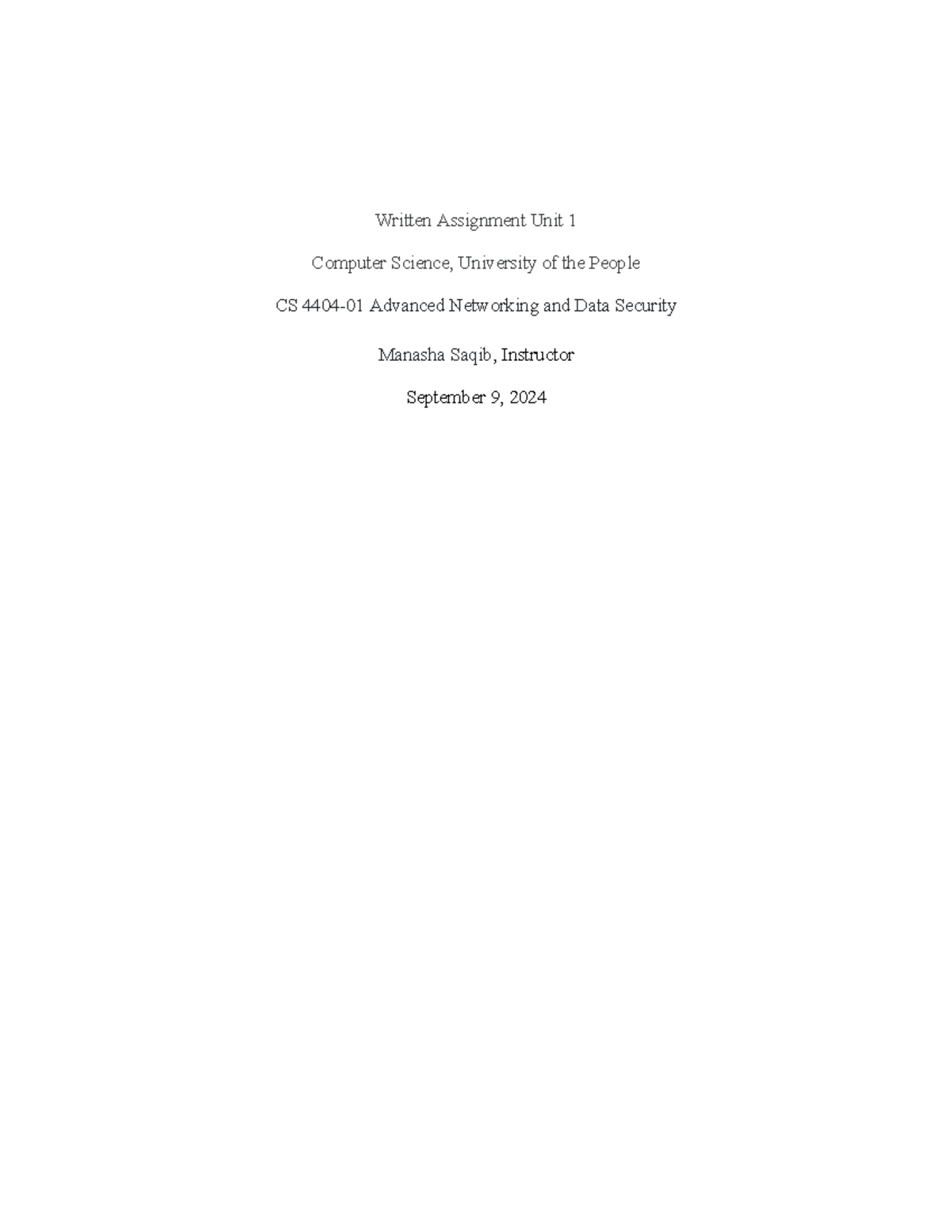 Written Assignment Unit 1 Cs 4404 Studocu Written Assignment Unit 1 Cs 4404 Studocu
