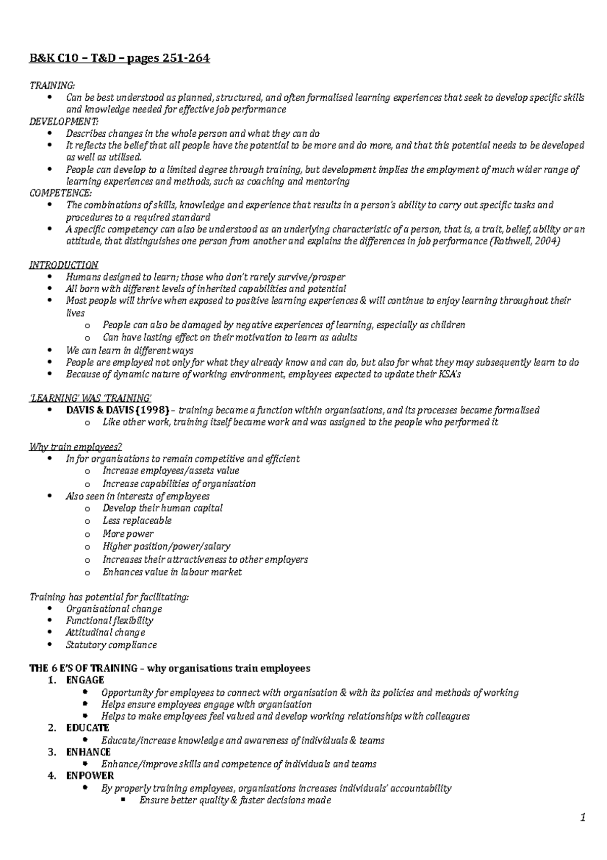 B & K C10 - Textbook Reading - B&amp;K C10 – T&amp;D – Pages 251-264 ...