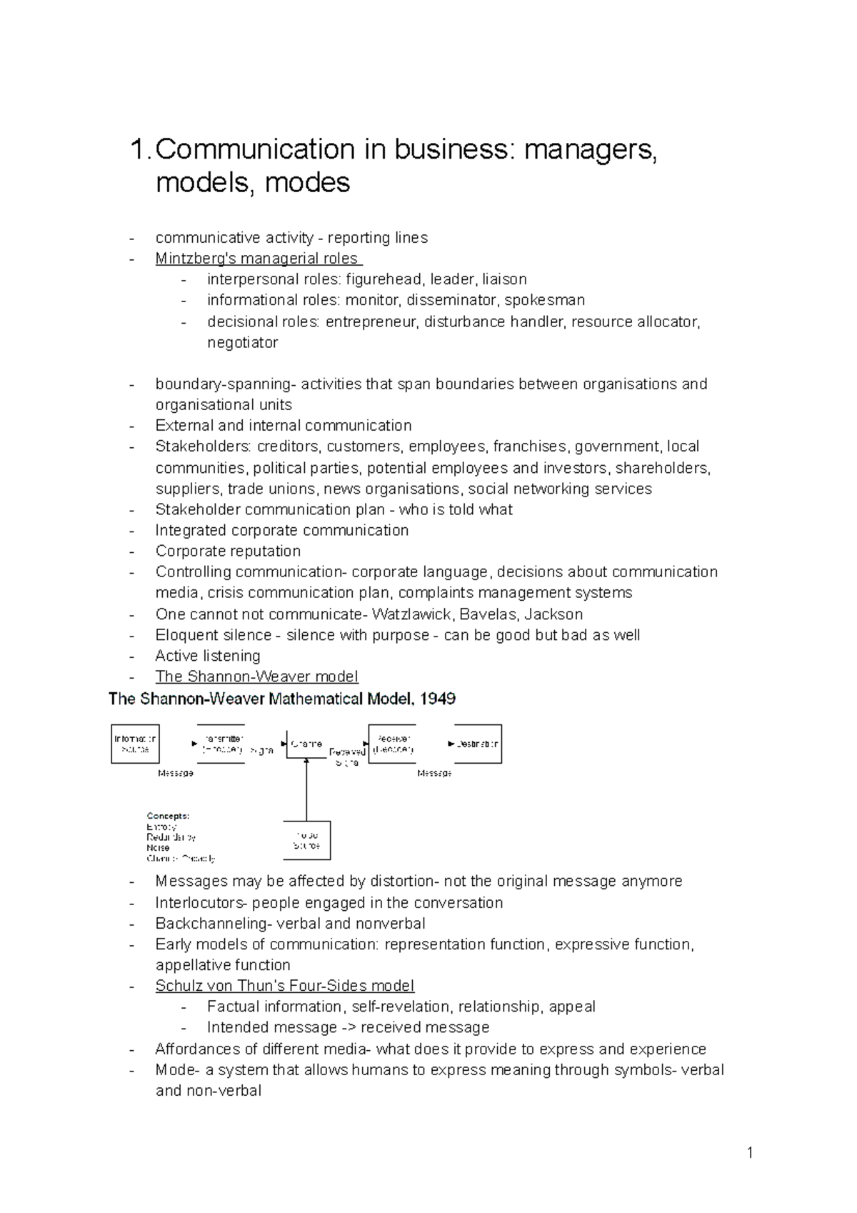 IBC - Detailed Summary - 1 In Business: Managers, Models, Modes ...