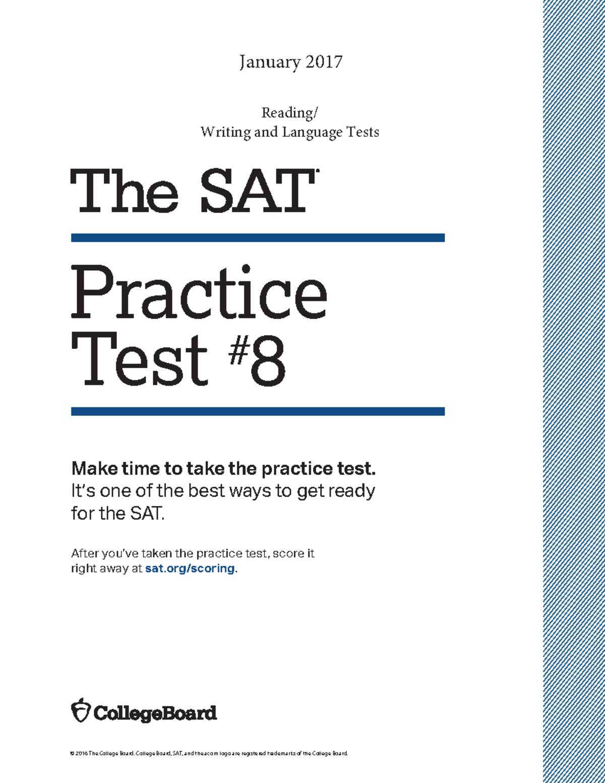 January 2017 SAT Test Reading Writing and Language Tests - Practice ...