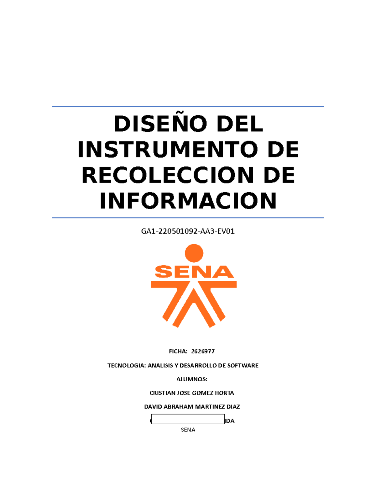 Diseño DEL Instrumento DE Recoleccion DE Informacion GA1-220501092-AA3 ...