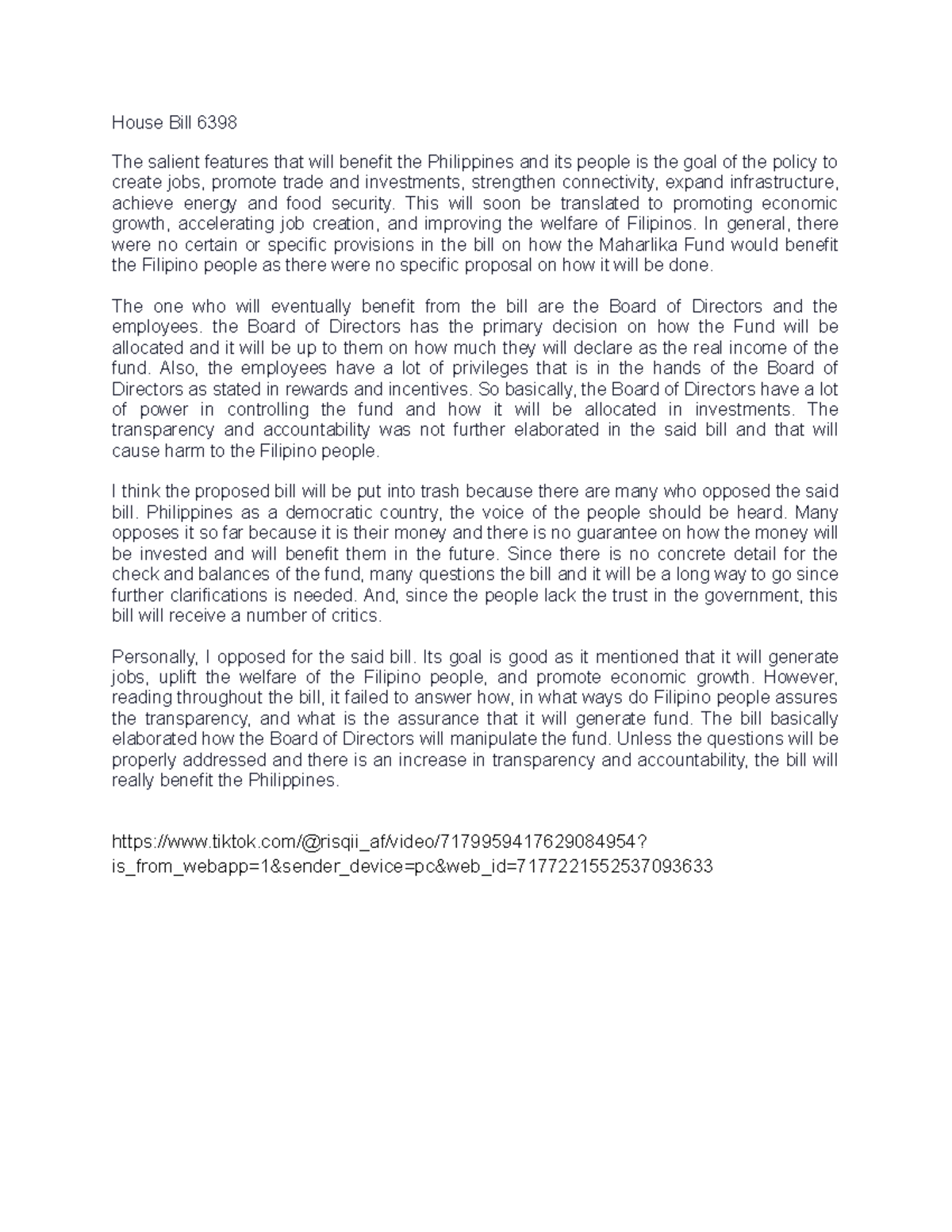 House Bill 6398 zsjbk House Bill 6398 The salient features that