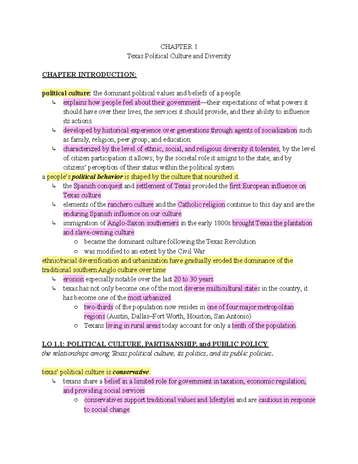 govt-2306-chapter-1-notes-chapter-1-texas-political-culture-and