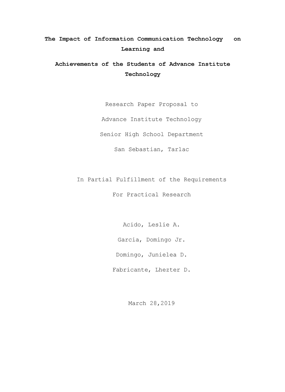 thesis on information communication technology