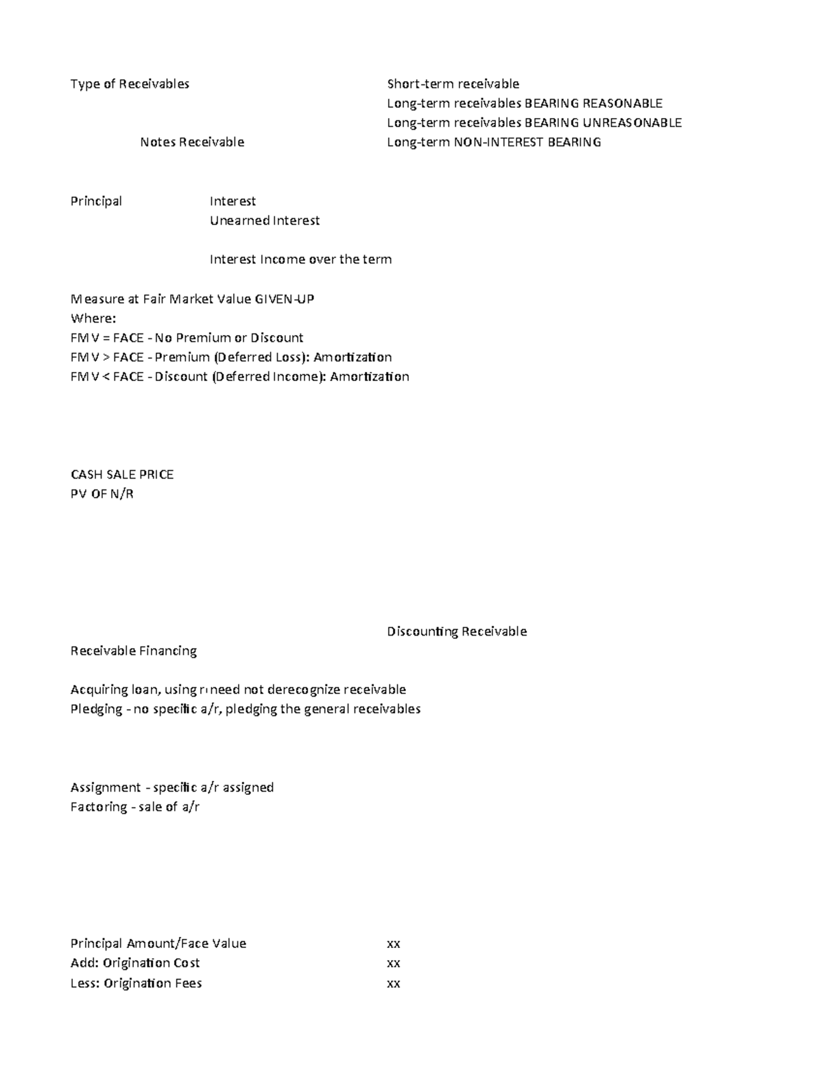 Notes Receivable Short NOTE - Type of Receivables Short-term receivable ...