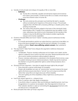 Medical Ethics Unit 1 Test Prep - PHIL 223 Study Things Key Concepts ...