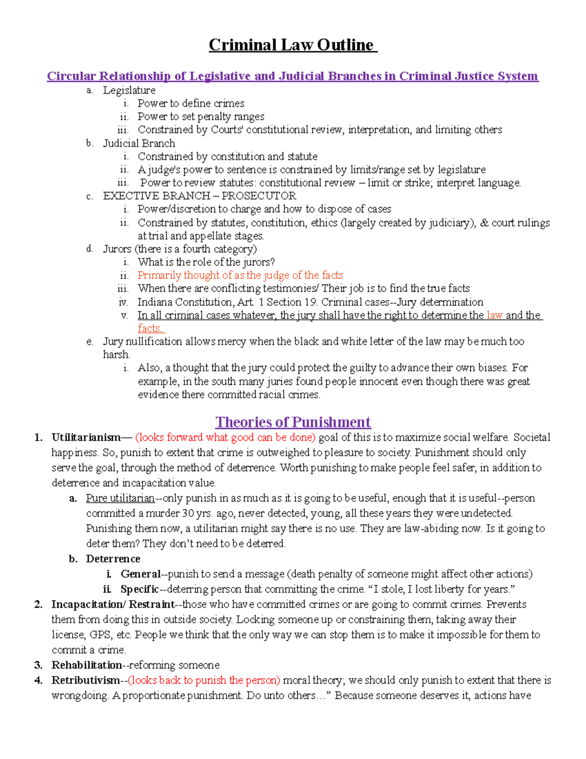 Crim Law Outline - 1L Crim Law Notes - Criminal Law Outline Circular ...