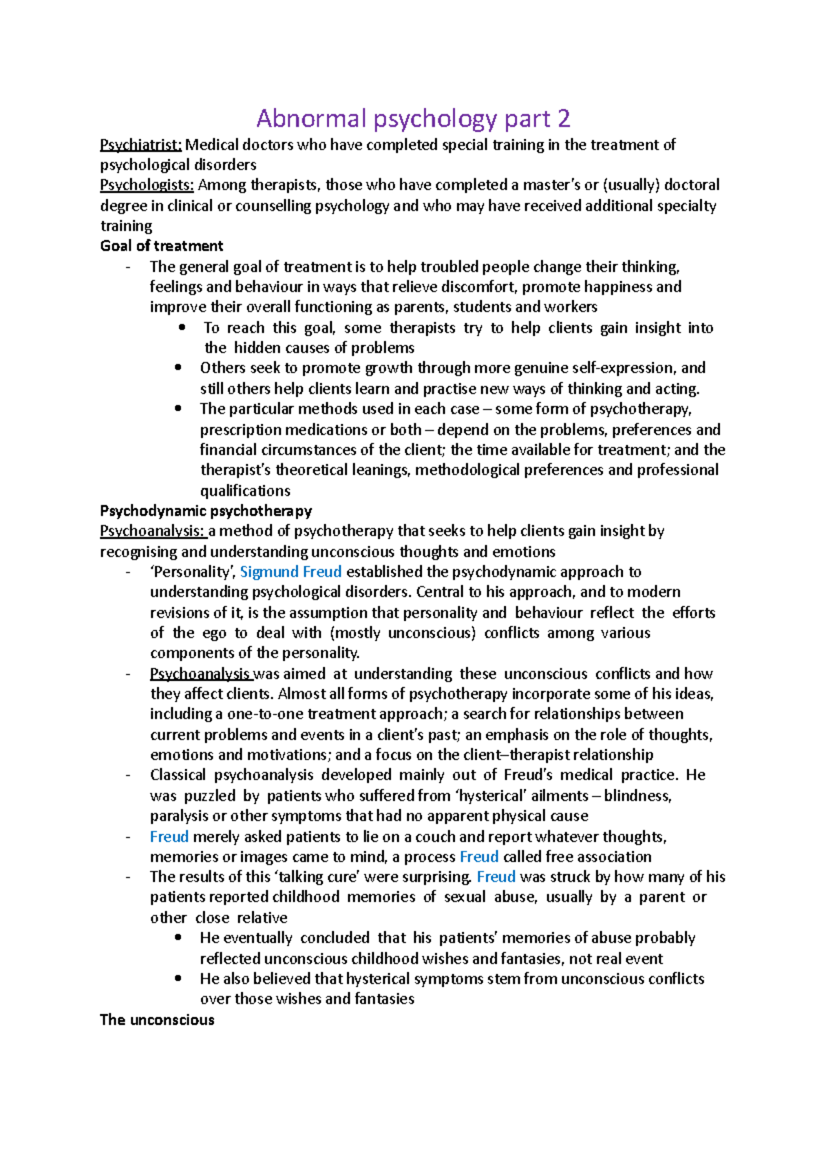 Abnormal psychology part 2 - The particular methods used in each case ...