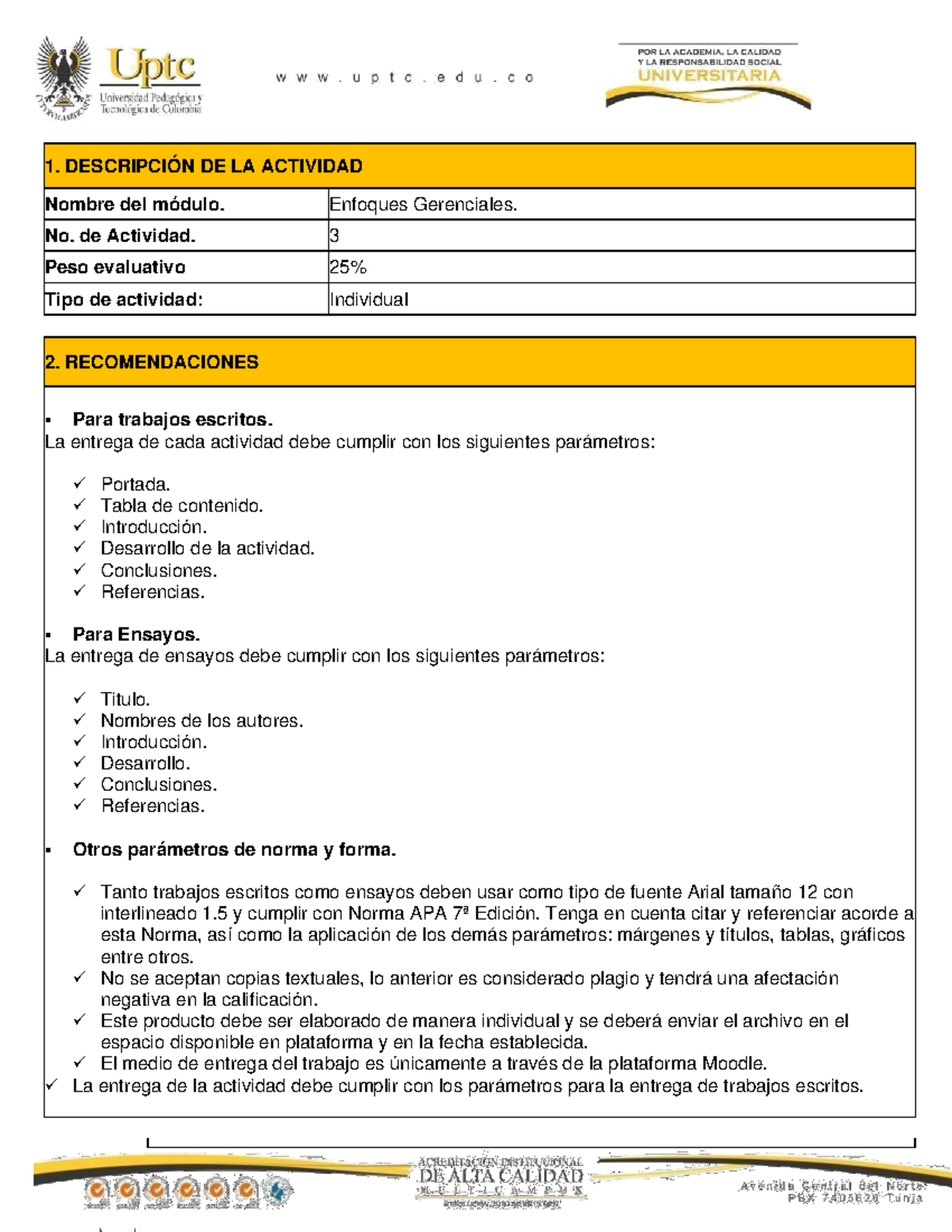 3a Actividad - 1. DESCRIPCIÓN DE LA ACTIVIDAD Nombre del módulo ...