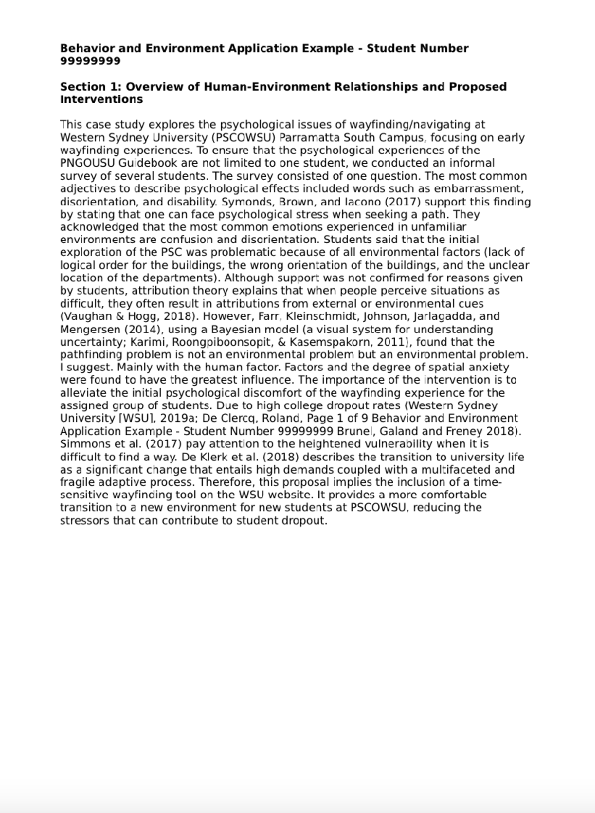 Behaviour and Environment Case Study - 101182 - Studocu