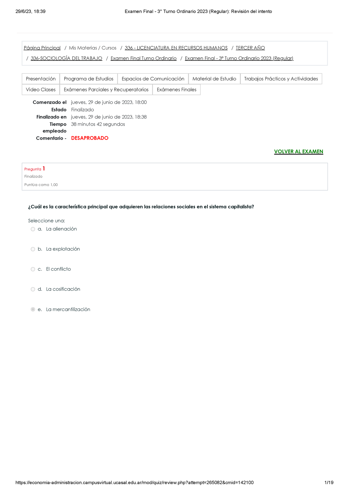 Examen Final - 3° Turno Ordinario 2023 (Regular) Revisión Del Intento ...
