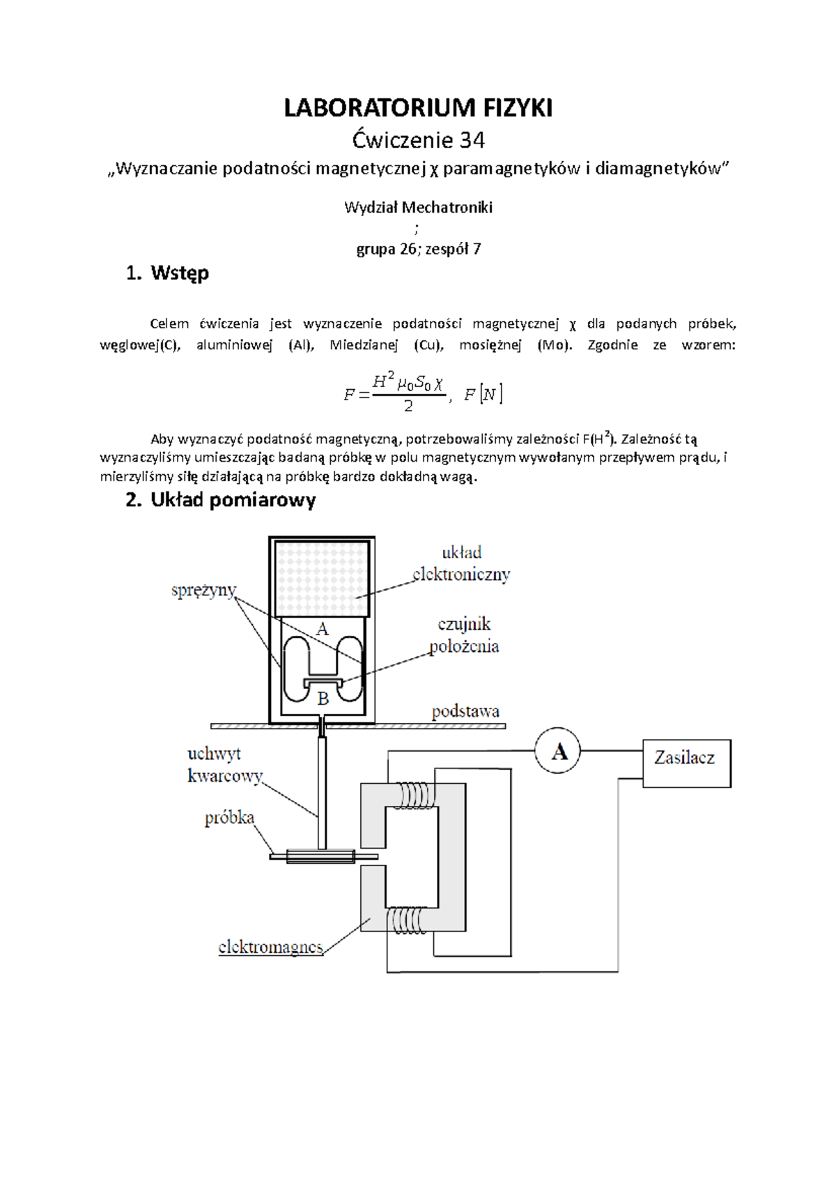 Fizyka 2 - Sprawozdanie Z ćw. 34 Laboratorium Fizyki - LABORATORIUM ...