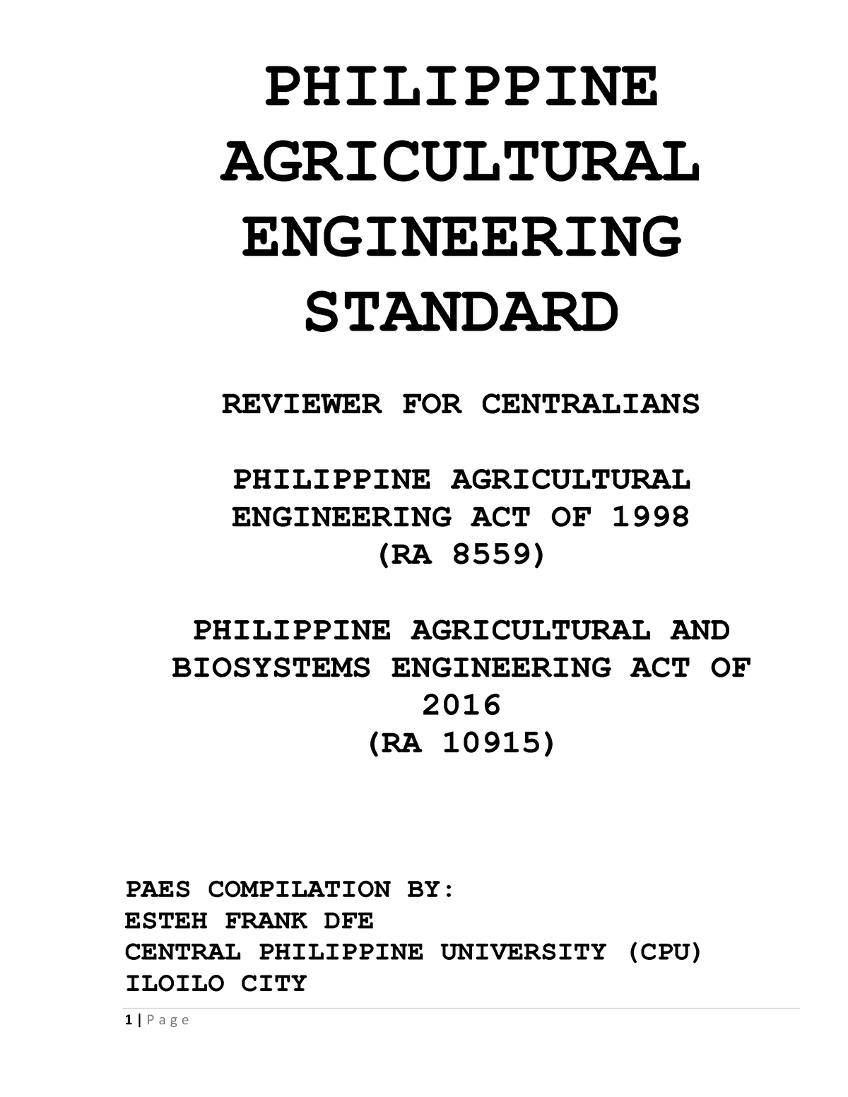 thesis title for agricultural engineering in the philippines