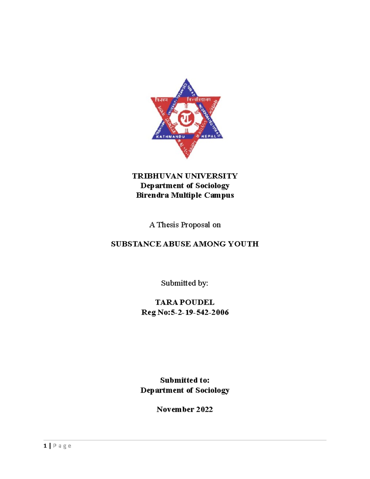 thesis sociology tribhuvan university