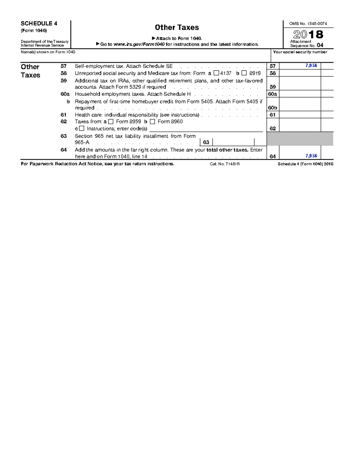 schedule 4 assignment form