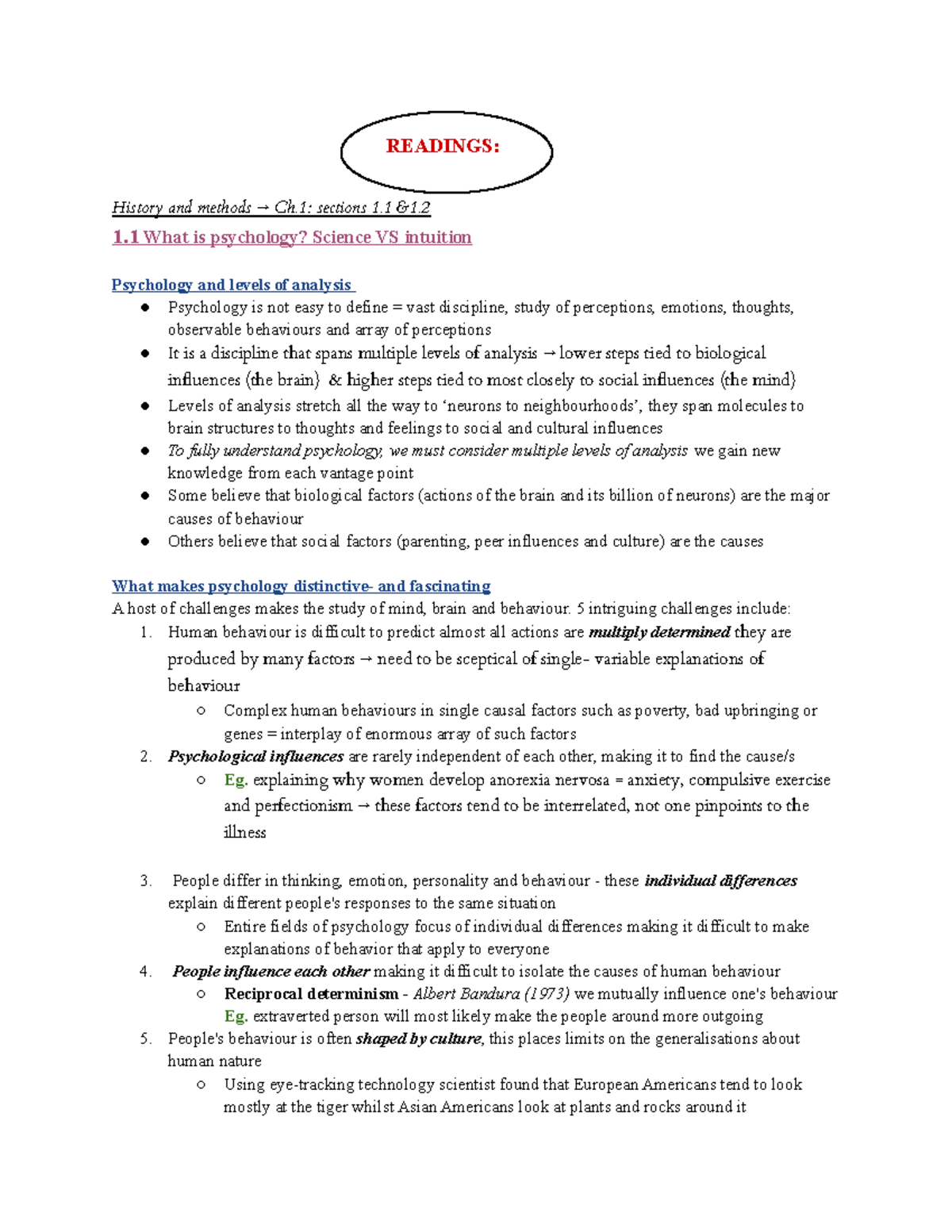 Psyu readings - Some reading notes - History and methods → Ch: sections ...