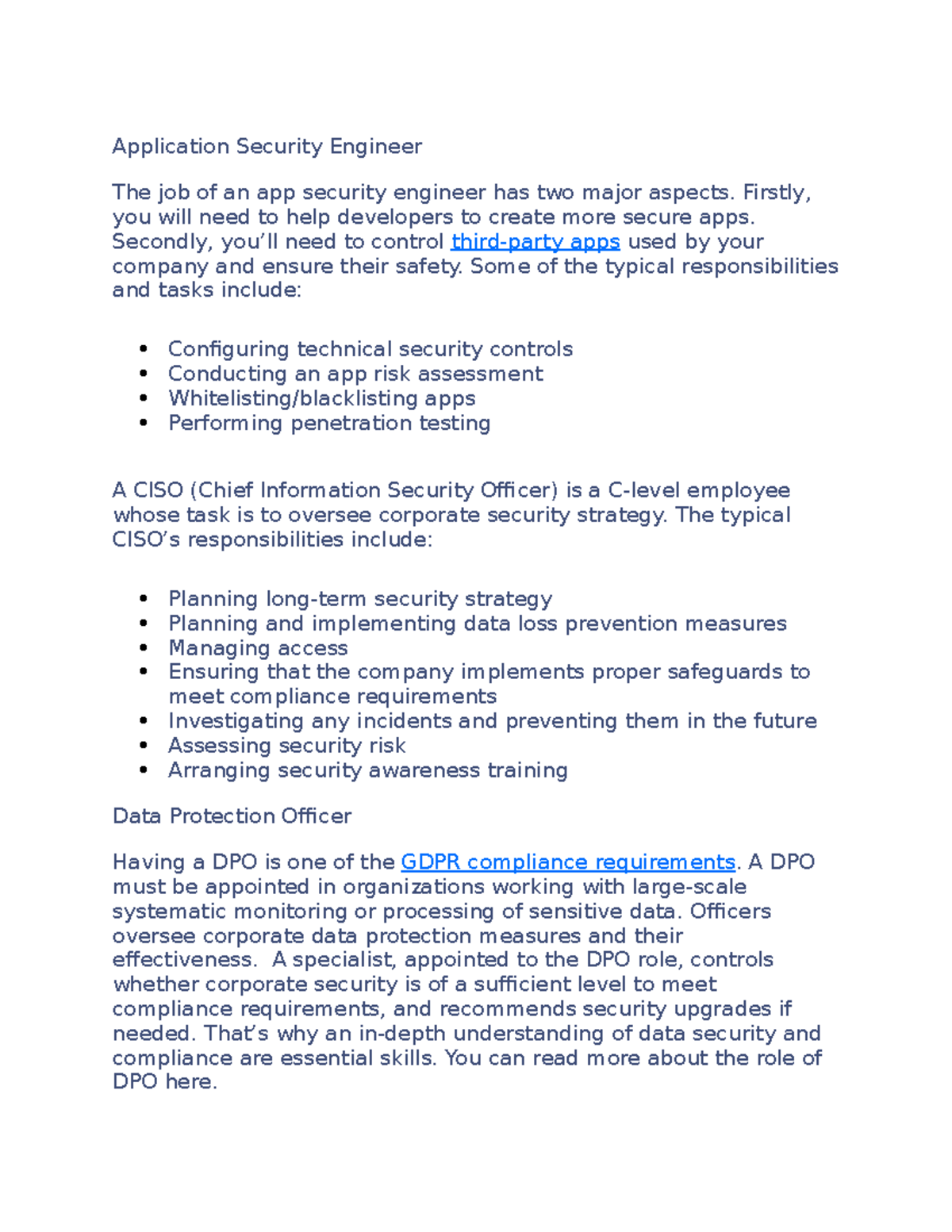 Application Security Engineer - Firstly, you will need to help ...