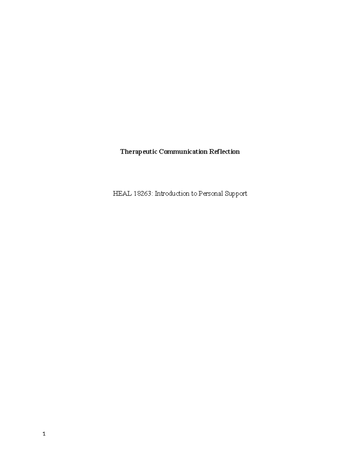 Final reflection ravneet kaur khipal copy therapeutic communication