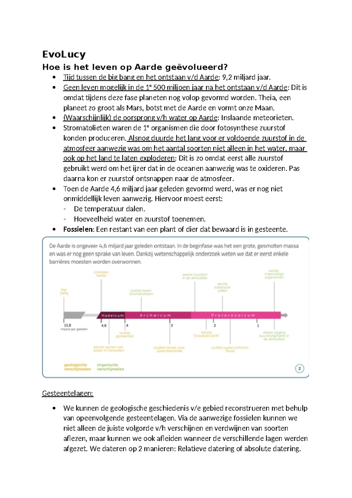 Aard. Evolucy samenvatting - EvoLucy Hoe is het leven op Aarde ...