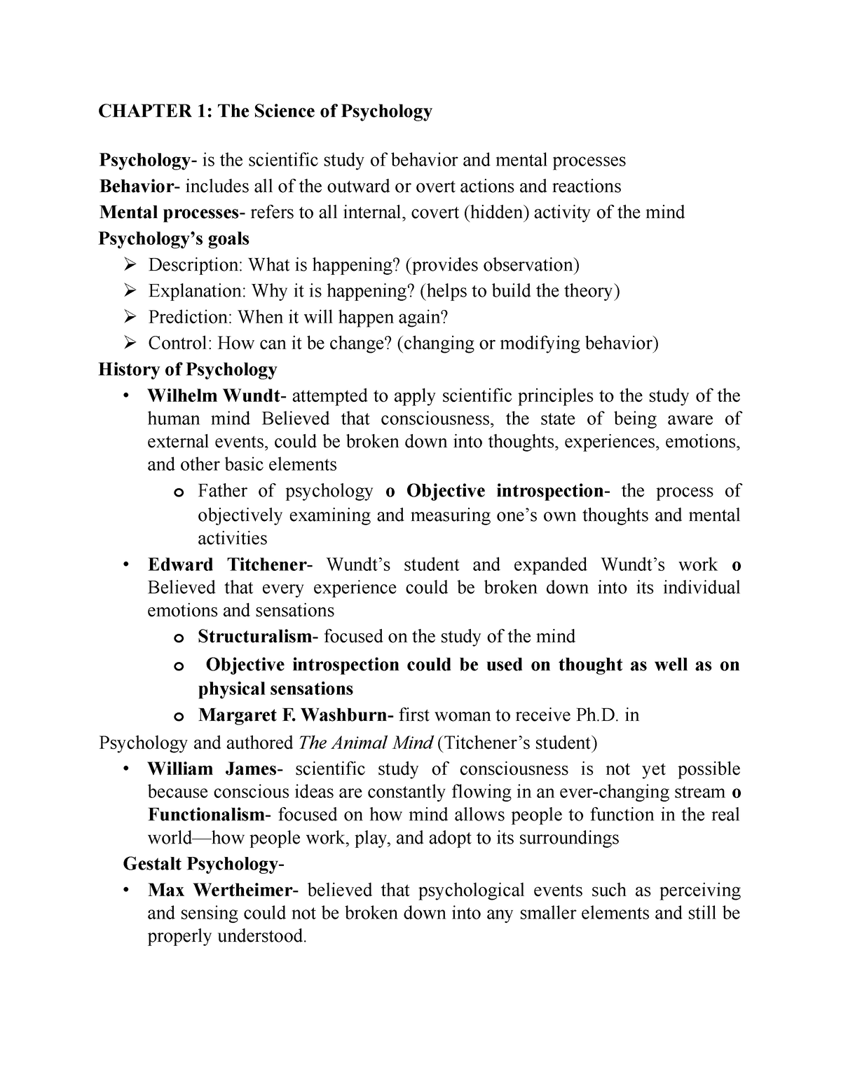 Introduction To Psychology - CHAPTER 1: The Science Of Psychology ...