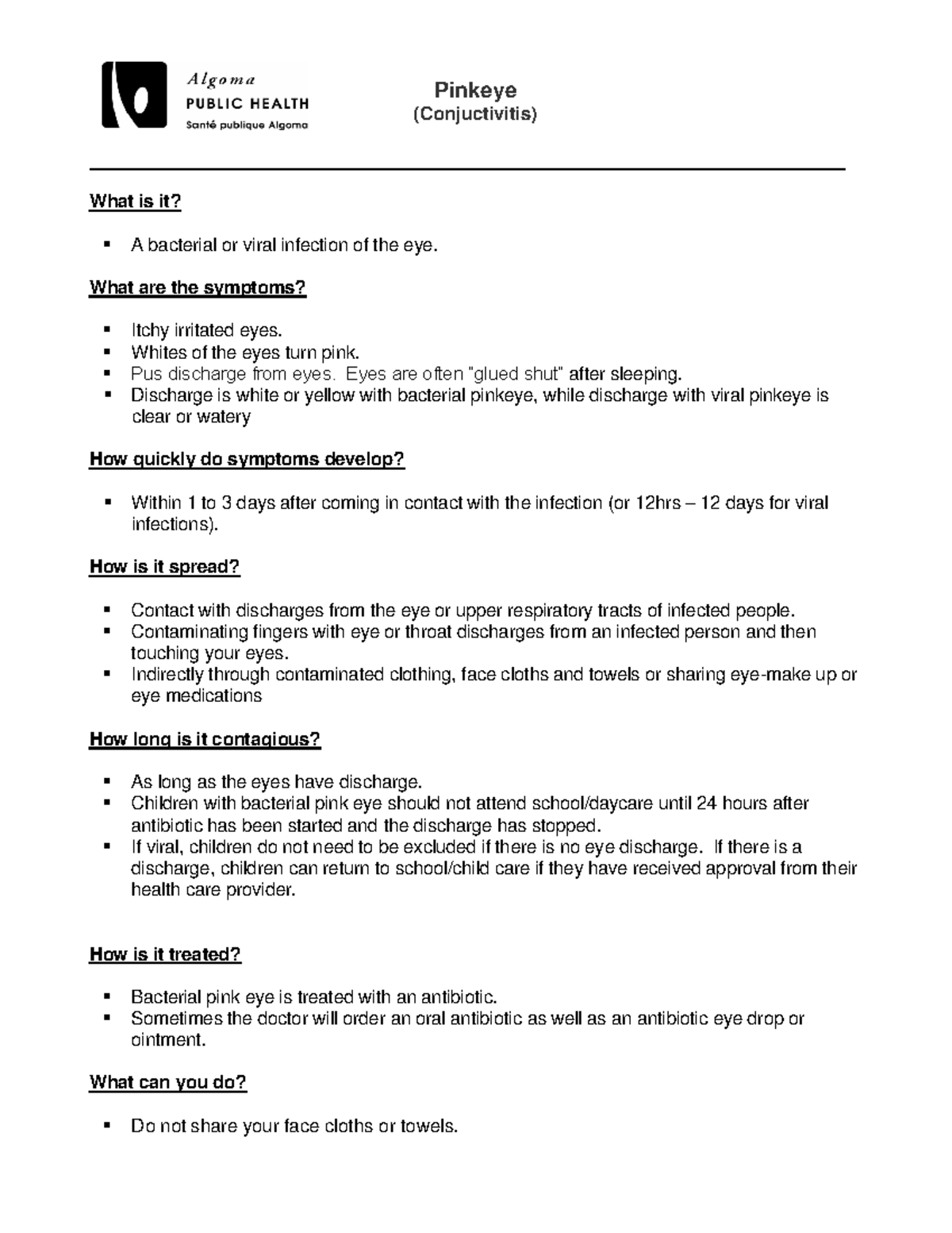APH Pink Eye - Informacion del virus - Pinkeye (Conjuctivitis) What is ...