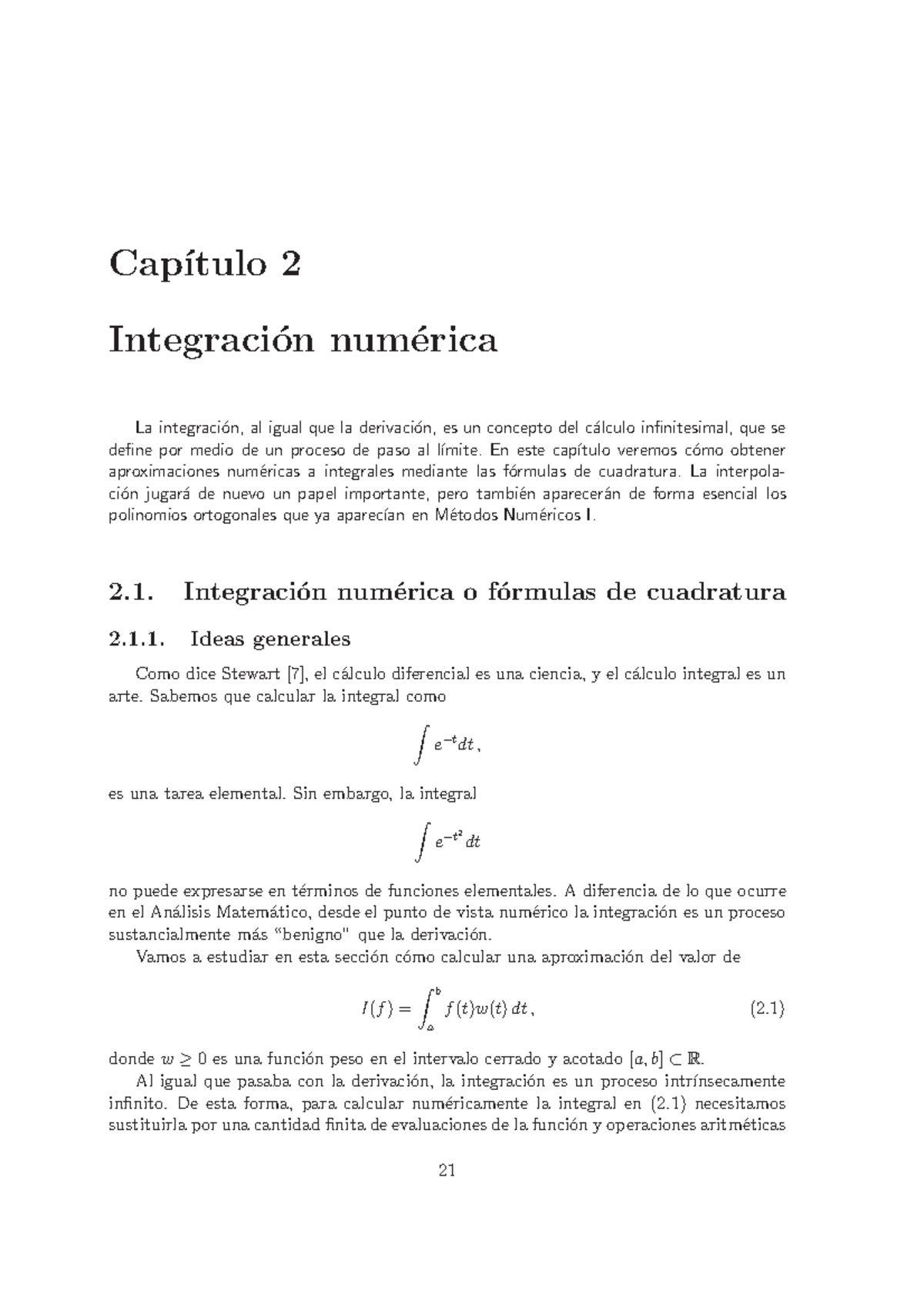 08 - Integración Numérica - Cap´ıtulo 2 Integraci´ On Num´ Erica La ...