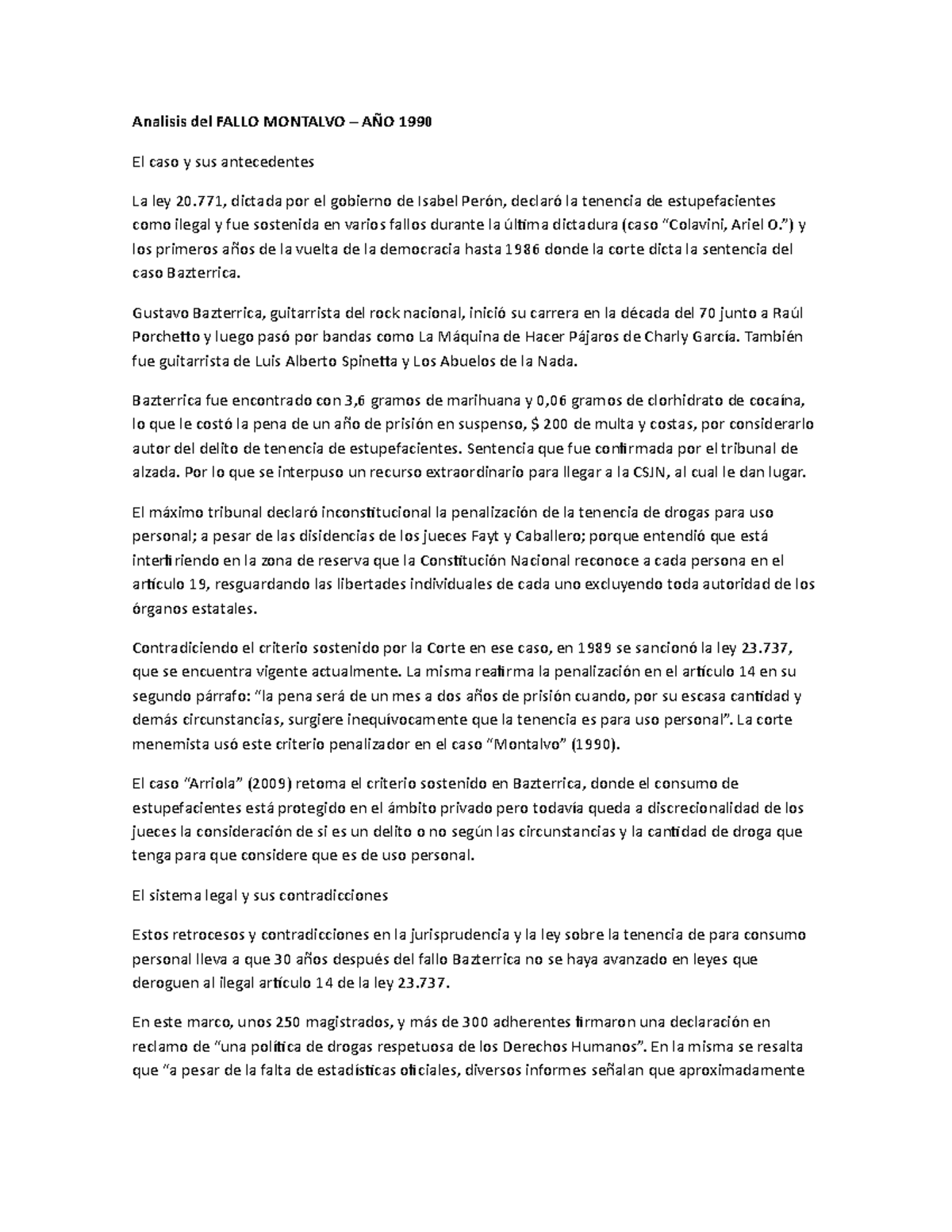 Analisis Del Fallo Montalvo Analisis Del Fallo Montalvo Ano 1990 El Caso Y Sus Antecedentes La Studocu