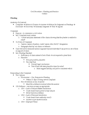 Civ Pro Briefs - FALL 2020 CIVIL PROCEDURE WENDEL CHAPTER: Choosing a ...