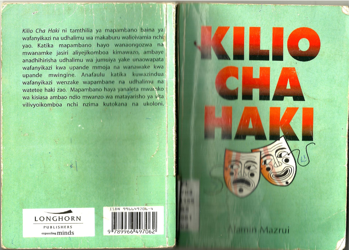 Kilio cha haki setbook Stories of life facts kiswahili Studocu