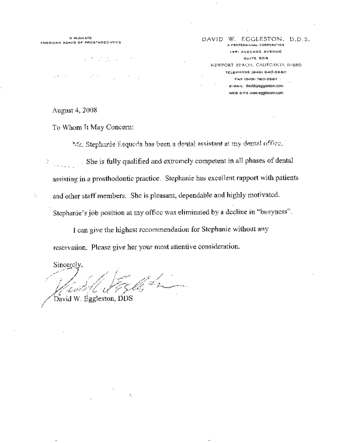 Letter of rec Dr Eggleston SOCI 200gm Studocu