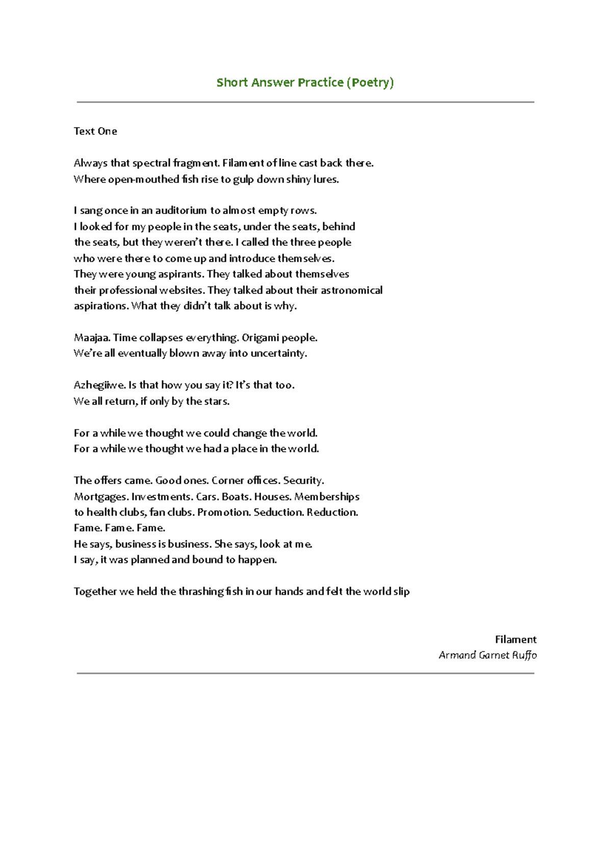 1️⃣🙈 Poetry - Filament - English Adv Reading to Write Common Mod ...