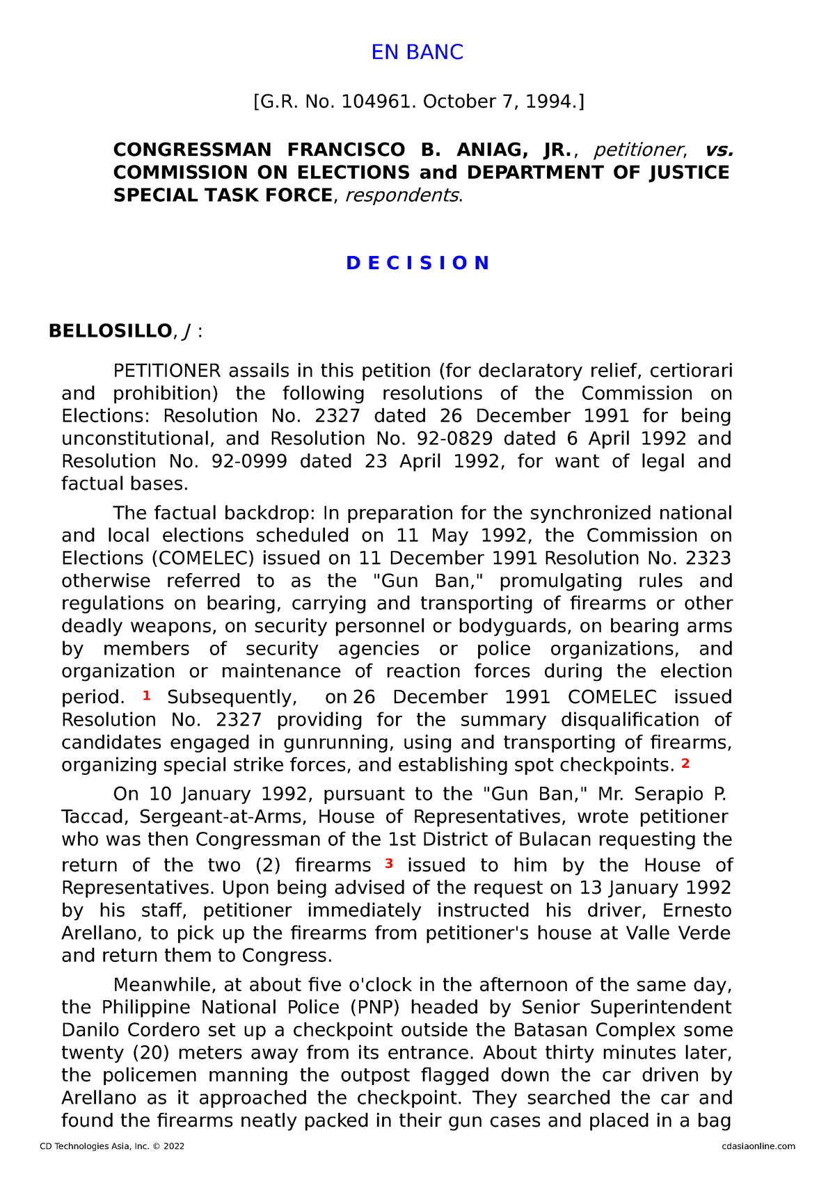 Copy Of 6. Aniag Jr - Case - EN BANC [G. No. 104961. October 7, 1994 ...