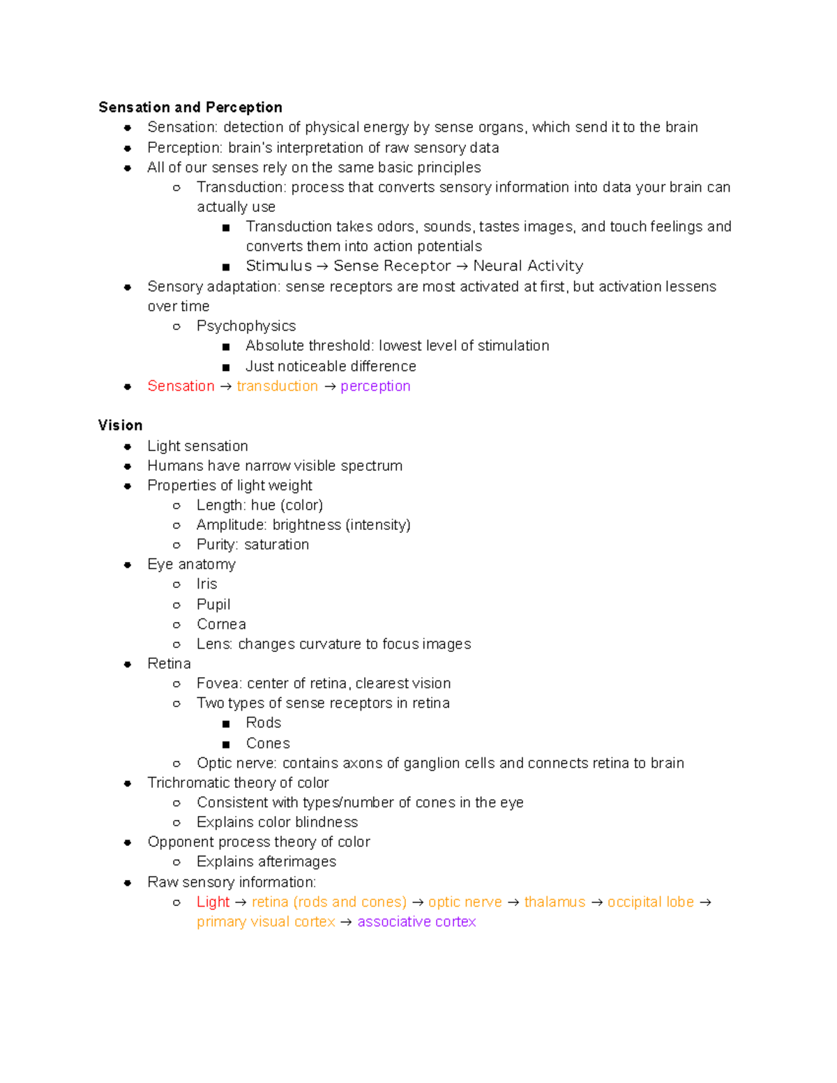 Chapter 5 - Sensation And Perception - Sensation And Perception ...