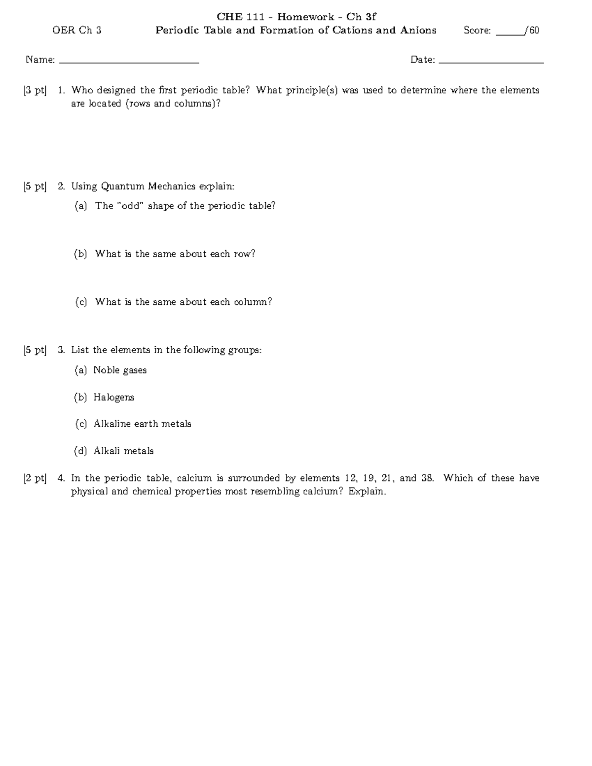 CHE HW 3f - practice - OER Ch 3 Periodic Table and Formation of Cations ...