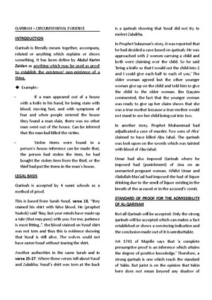 Al Yamin - Evidence and Procedure in Shariah Court - Studocu