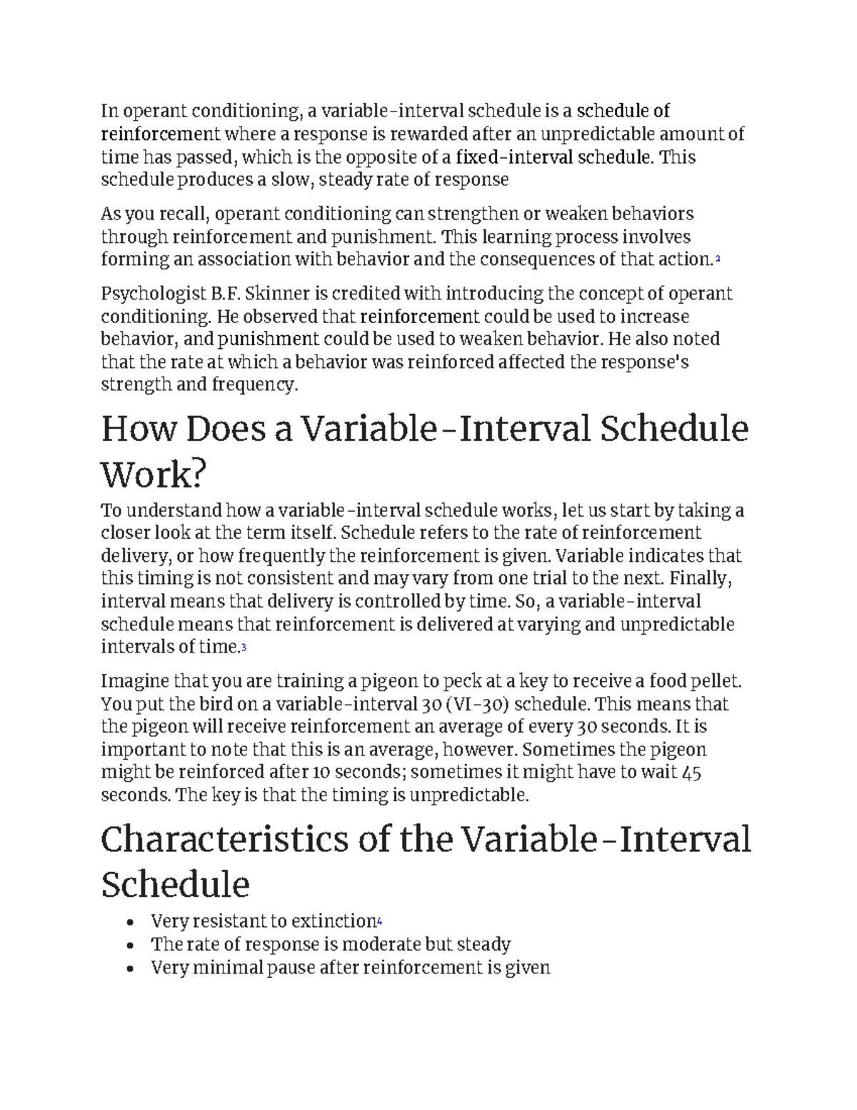 Variable Interval - Notes - In operant conditioning, a variable ...