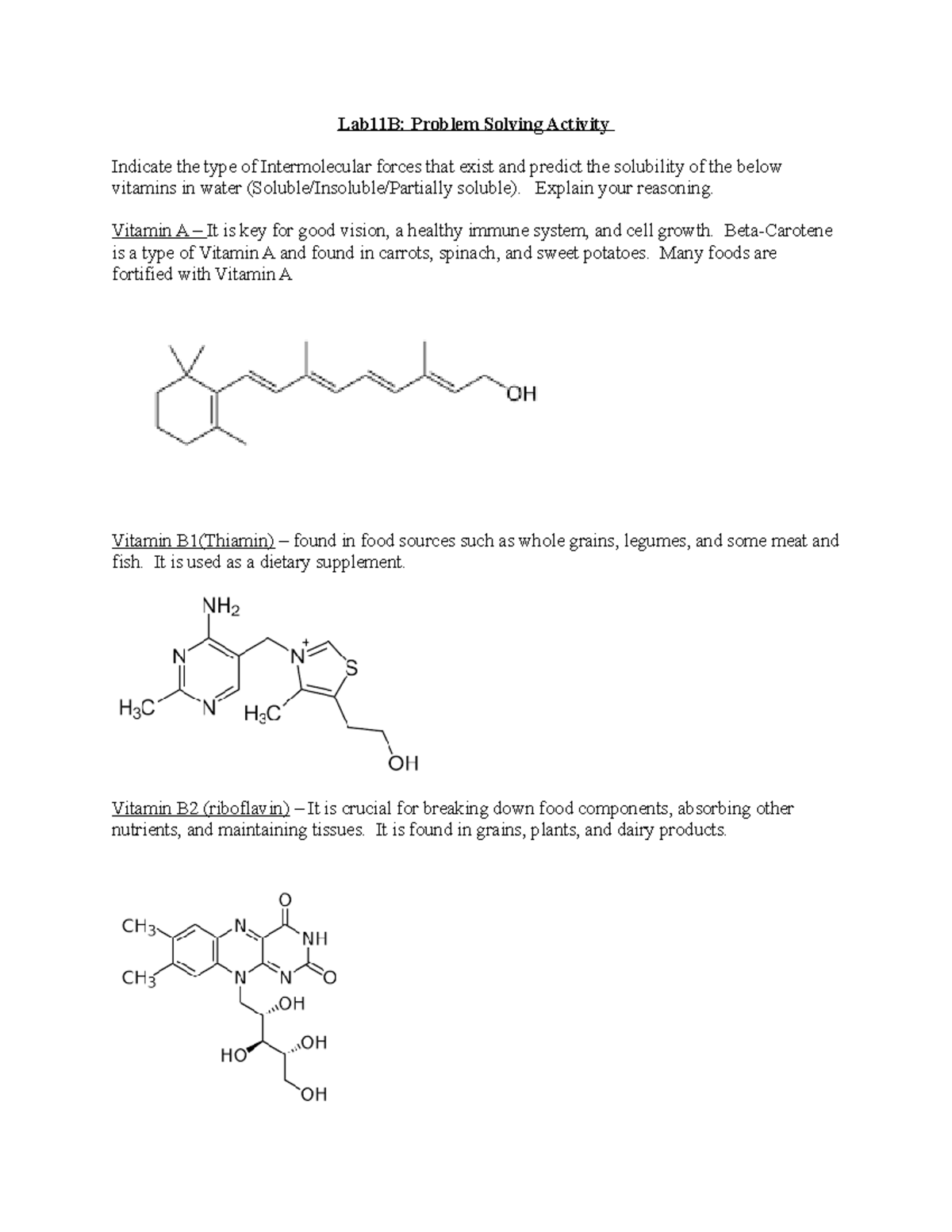 Lab 11B lab 11b to review solubility Lab11B Problem Solving