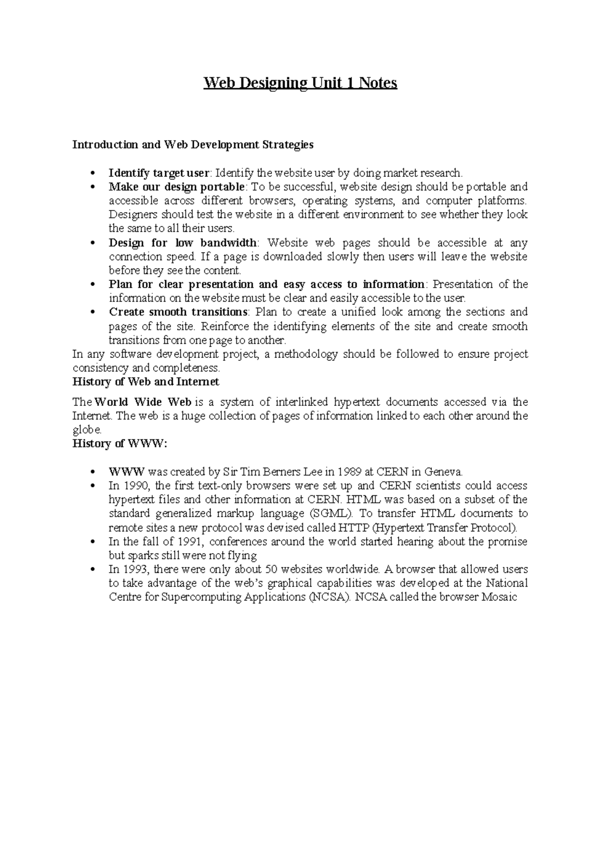 Web Designing Notes Unit 1 - Web Designing Unit 1 Notes Introduction ...