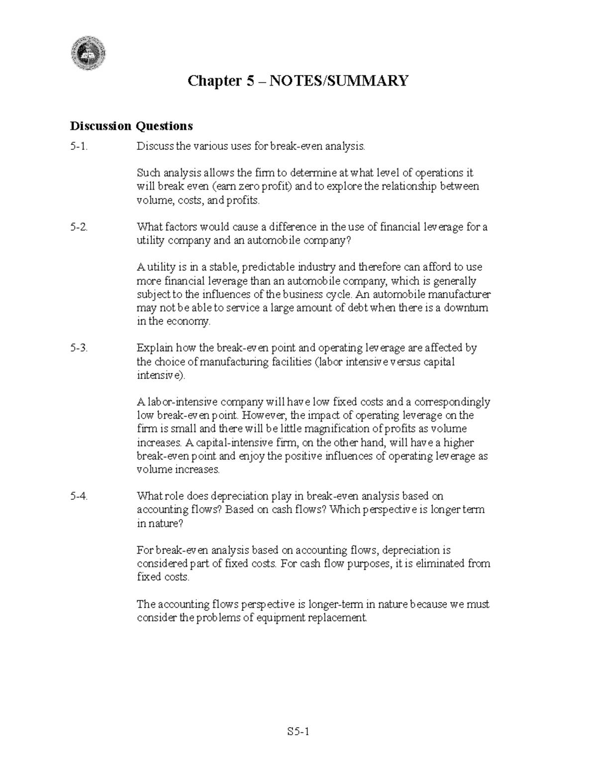 Ch5 - Chapter Discussion - Financial Management - Studocu