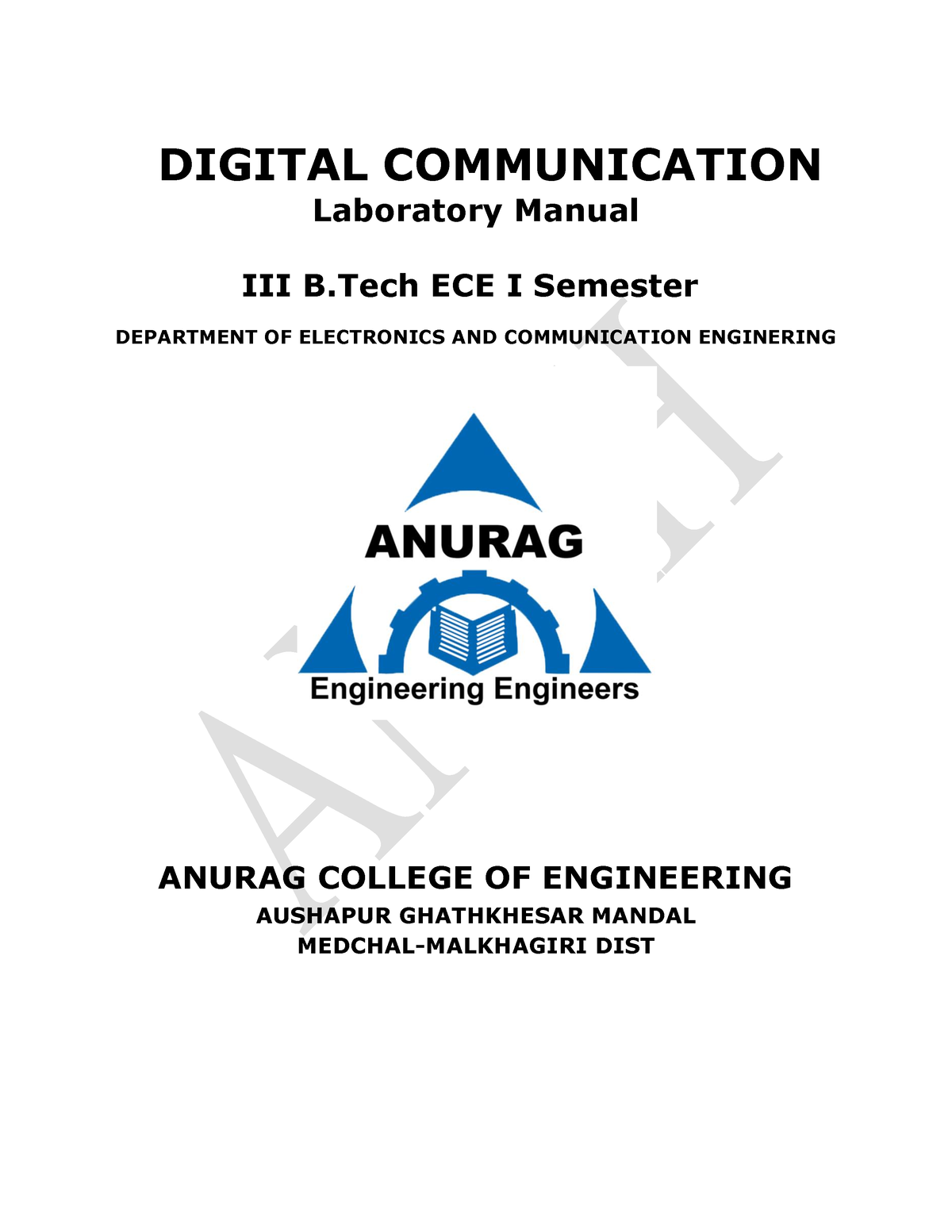 DC-Lab-manual - ******************* - DIGITAL COMMUNICATION Laboratory ...