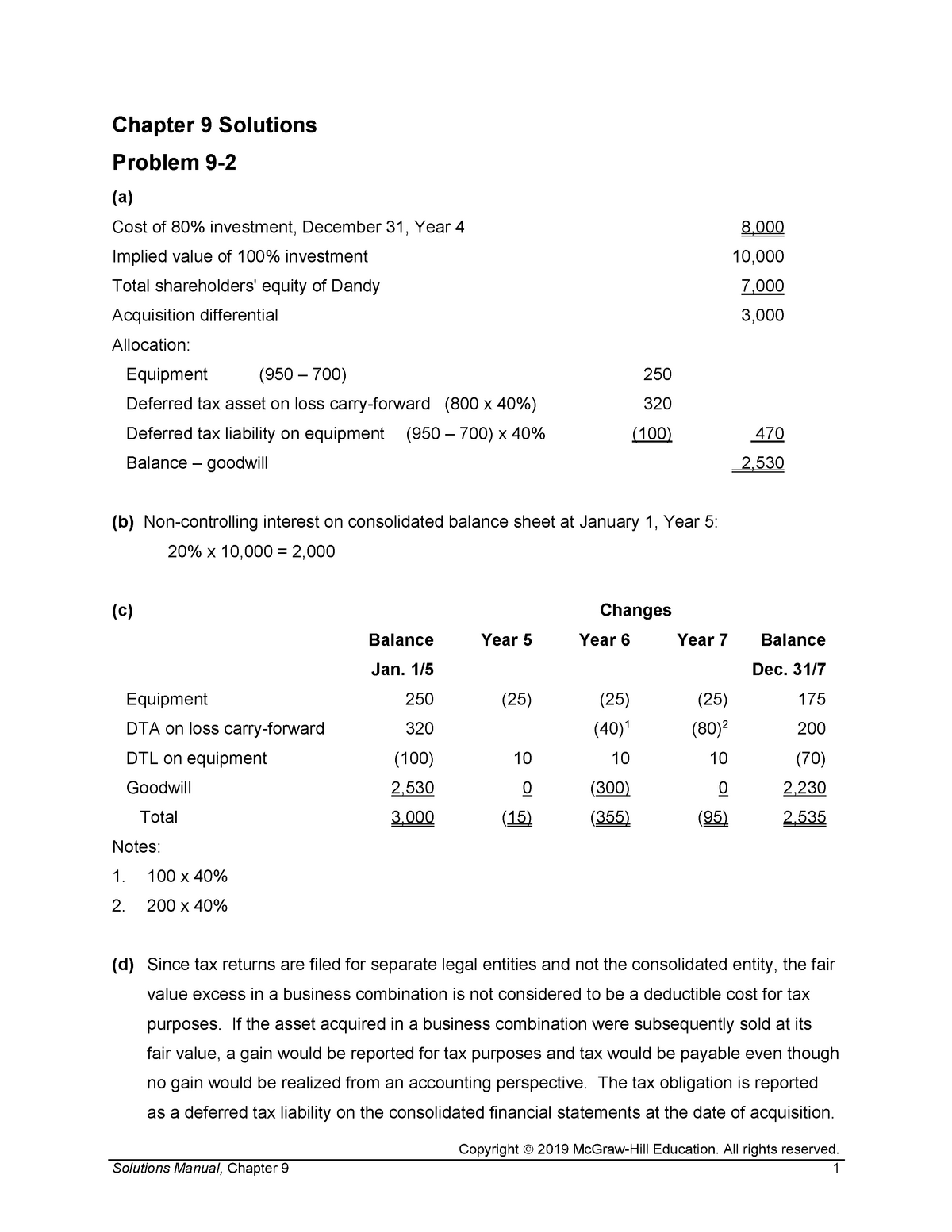 Chapter 9 Accounting Mc Hill - Copyright 2019 McGraw-Hill Education ...