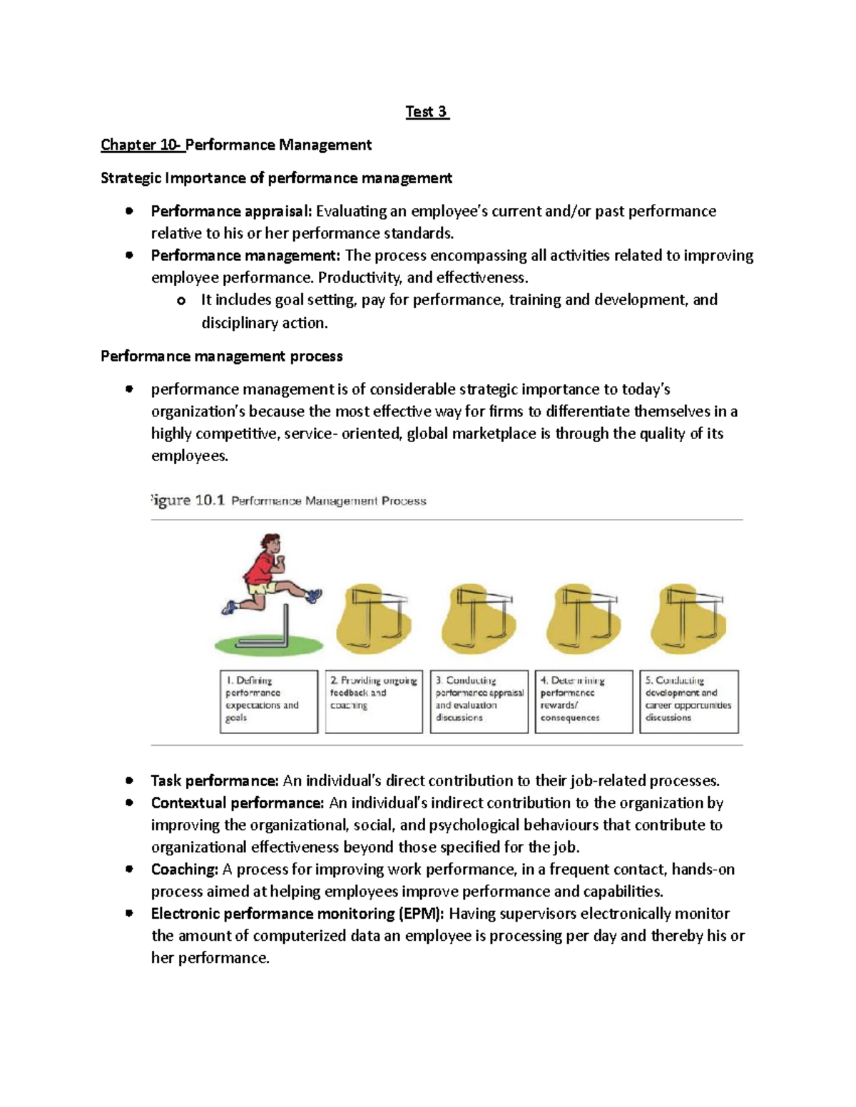 Test 3 Notes - Imp Assignment - Test 3 Chapter 10- Performance ...