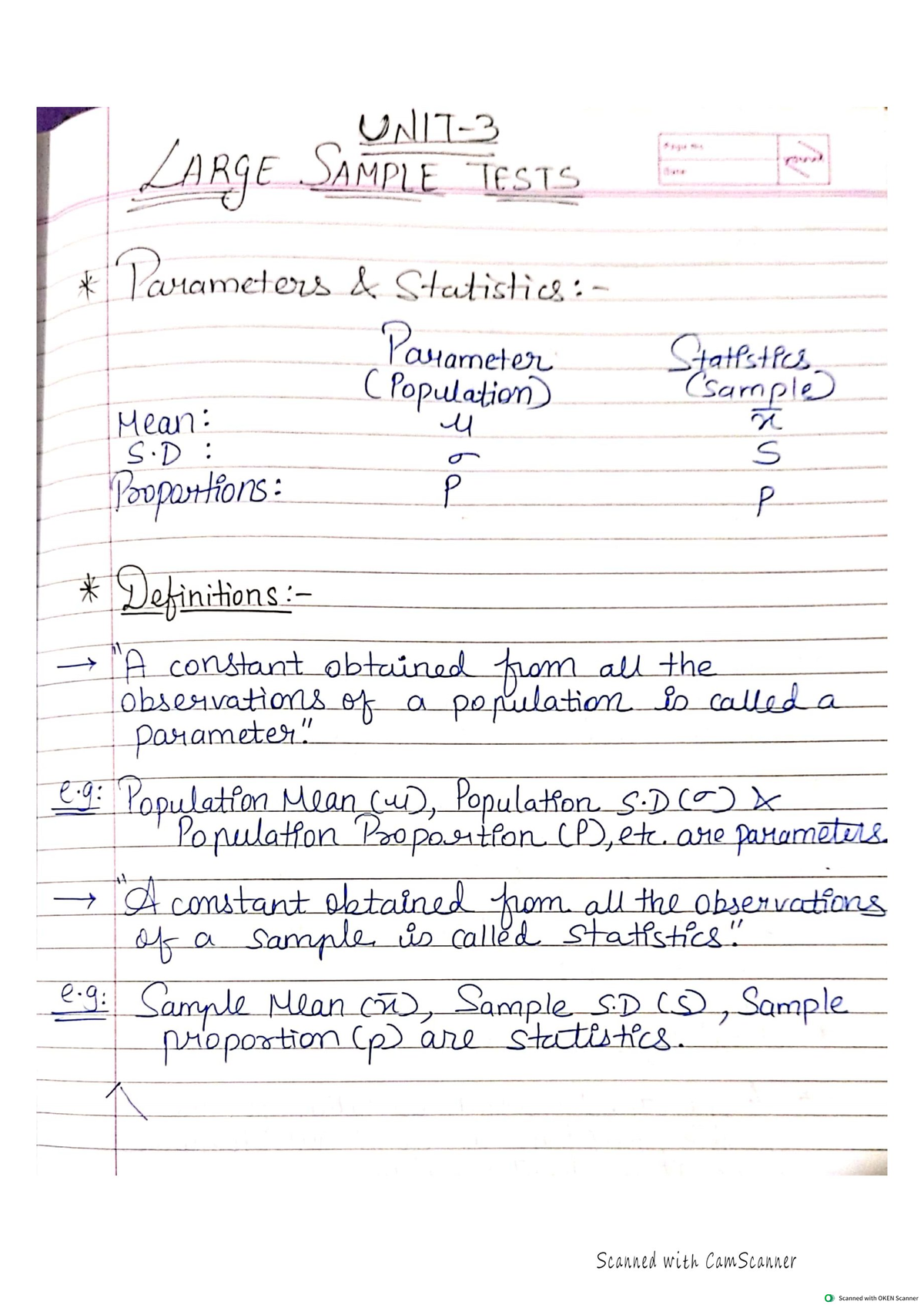 UNIT-3 Large Sample TEST - Mathematics-Ii - Studocu