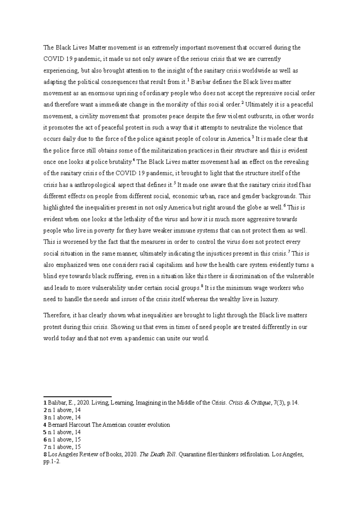 Question 2 - Tutorial. - The Black Lives Matter movement is an ...