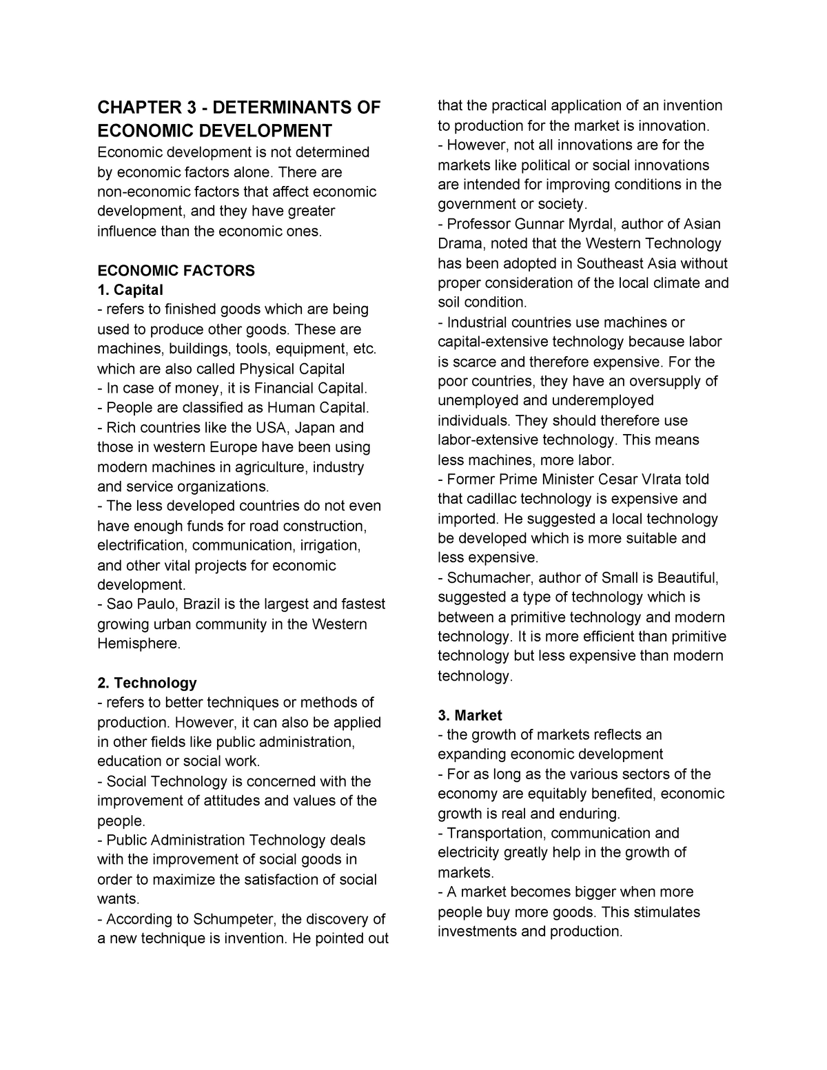 Chapter 3 Econ Lecture Notes 3 Economic Development Econ 50a Studocu