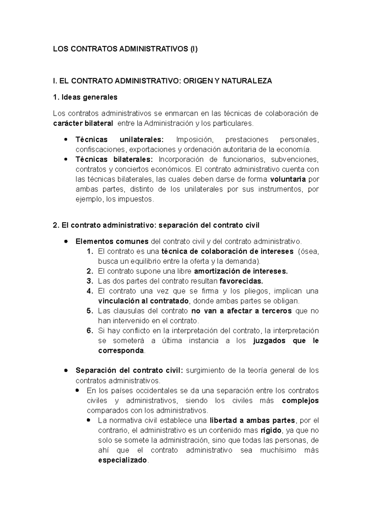 Derecho Administrativo TEMA I LOS CONTRATOS ADMINISTRATIVOS (I) I. EL