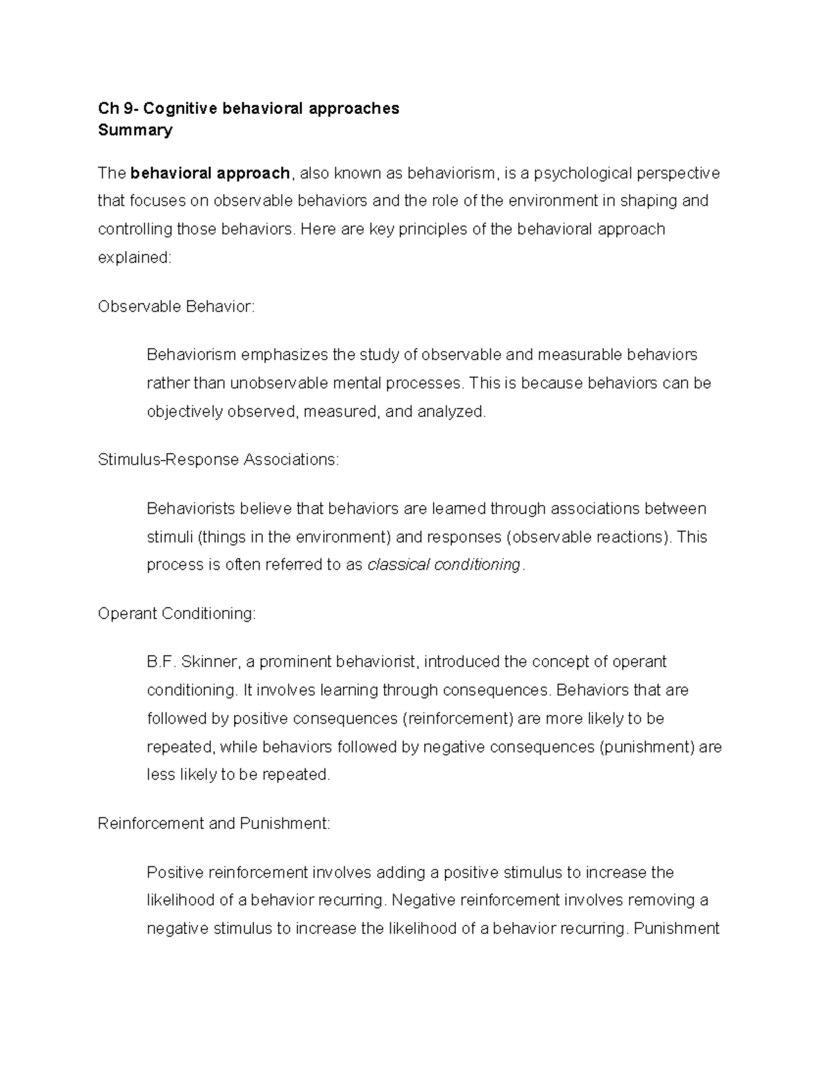 Counselling final ultimate guide - Ch 9- Cognitive behavioral ...