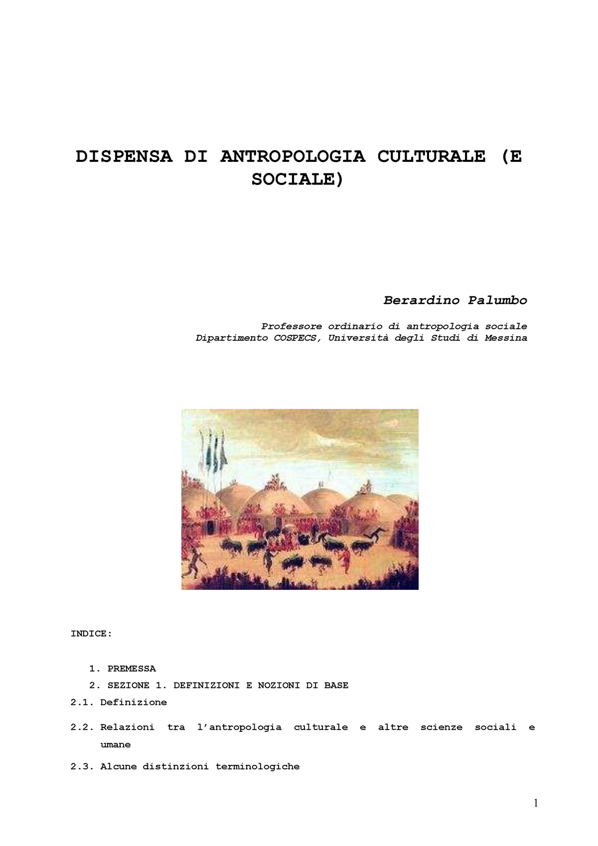 Antropologia culturale e sociale 