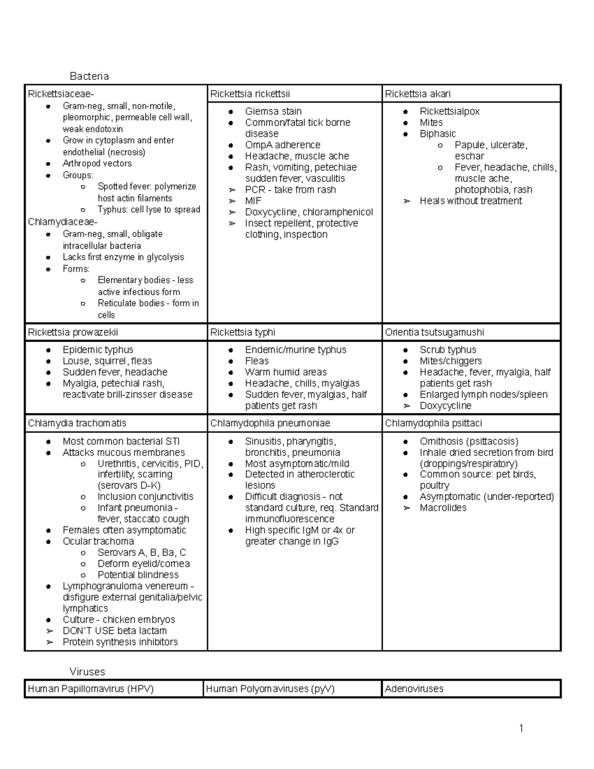 General Microbiology Final Review - Bacteria Rickettsiaceae- Gram-neg ...